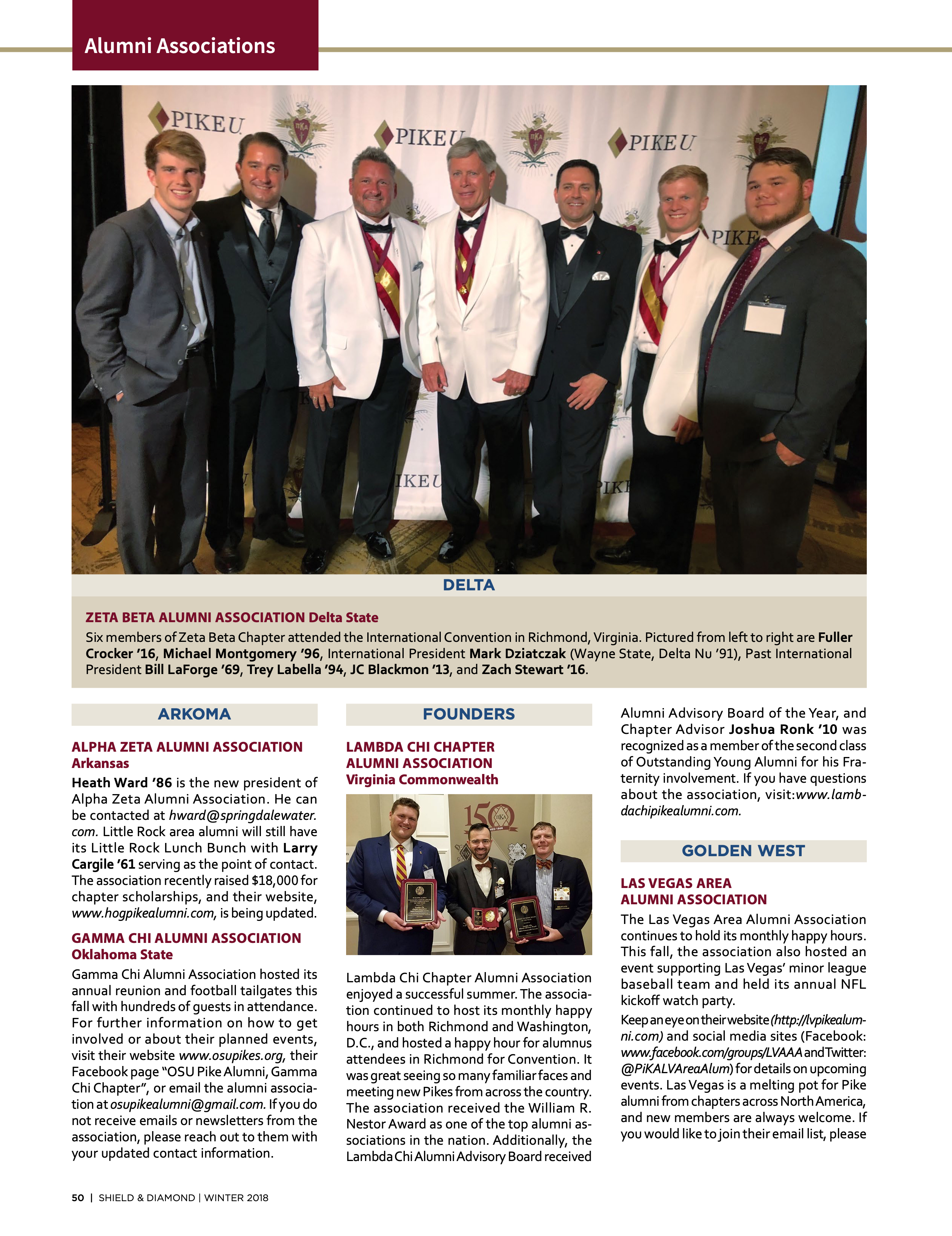 Alumni Associations, Winter 2018